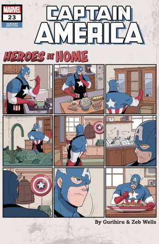 Captain America #23 (Gurihiru Heroes At Home Cover)