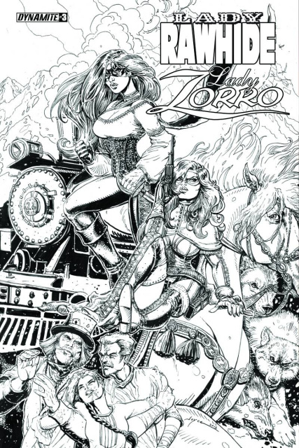 Lady Rawhide / Lady Zorro #3 (10 Copy Chin B&W Cover)
