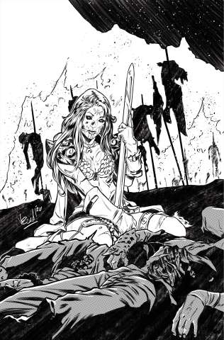 Red Sonja: The Superpowers #2 (7 Copy Federici B&W Virgin Cover)