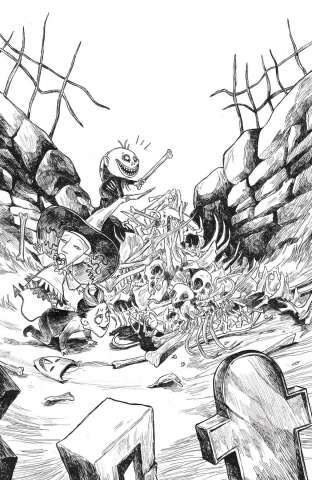 The Nightmare Before Christmas: The Battle for the Pumpkin King #4 (B&W Virgin Cover)