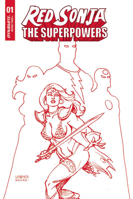 Red Sonja: The Superpowers #1 (Linsner Crimson Red Art Cover)