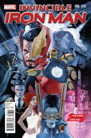 Invincible Iron Man #6 T(edesco Story Thus Far Cover)