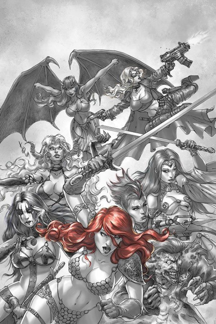 Red Sonja: Age of Chaos #1 (7 Copy Quah B&W Red Virgin Cover)