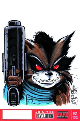 Rocket Raccoon #1 (Haeser Signed & Remarked Cover)