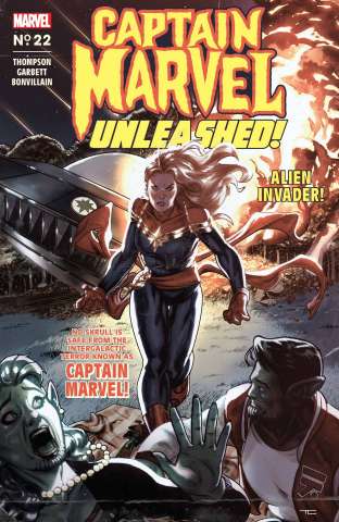 Captain Marvel #22 (Clarke Captain Marvel Unleashed Horror Cover)