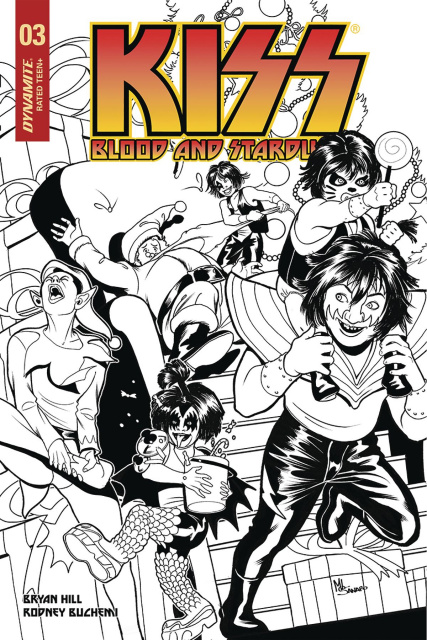 KISS: Blood and Stardust #3 (30 Copy Sanapo B&W Cover)