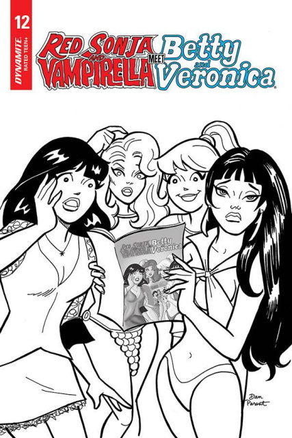 Red Sonja and Vampirella Meet Betty and Veronica #12 (10 Copy Parent B&W Cover)