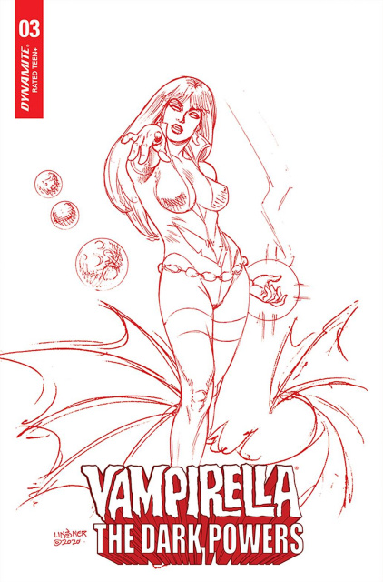 Vampirella: The Dark Powers #3 (Linsner Crimson Red Line Art Cover)