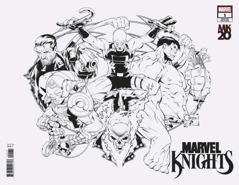 Marvel Knights: 20th Anniversary #1 (Quesada Wraparound B/W Cover)
