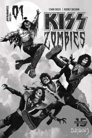 KISS: Zombies #1 (Suydam Grayscale Cover)