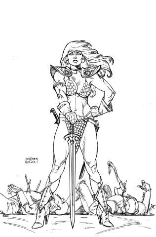 The Invincible Red Sonja #1 (50 Copy Linsner Line Art Virgin Cover)