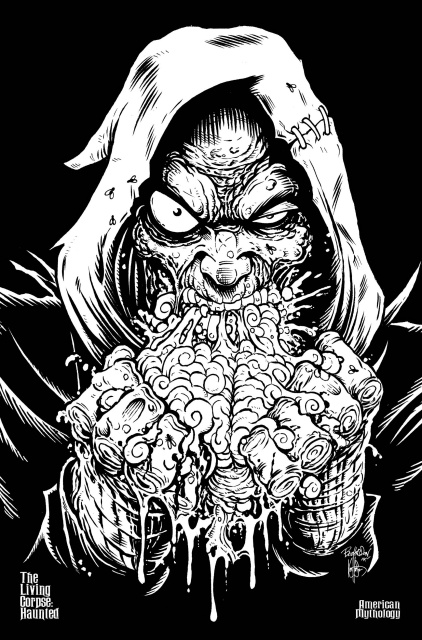 The Living Corpse: Haunted #0 (B&W Raw Cover)