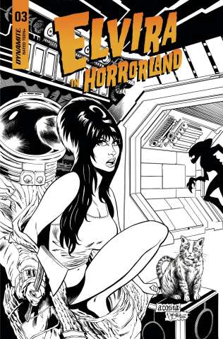 Elvira in Horrorland #3 (10 Copy Acosta B&W Cover)