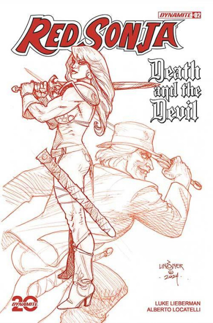 Red Sonja: Death and the Devil #2 (7 Copy Foc Linsner Red Line Cover)