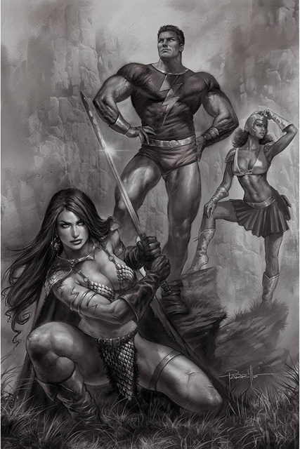 Red Sonja: The Superpowers #1 (50 Copy Parrillo B&W Virgin Cover)