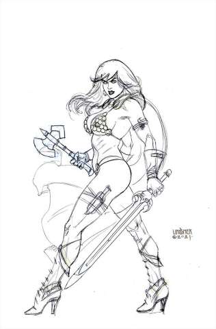 Red Sonja: The Superpowers #5 (45 Copy Linsner B&W Virgin Cover)