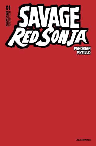 Savage Red Sonja #1 (Red Blank Authentix Cover)