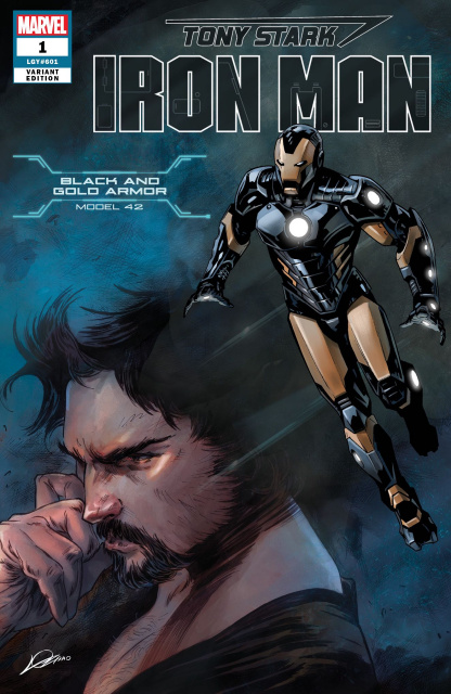Tony Stark: Iron Man #1 (Black and Gold Armor Cover)