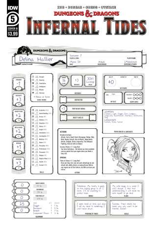 Dungeons & Dragons: Infernal Tides #5 (Character Sheet Cover)