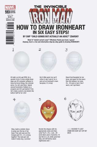 Invincible Iron Man #593 (Zdarsky How To Draw Cover)