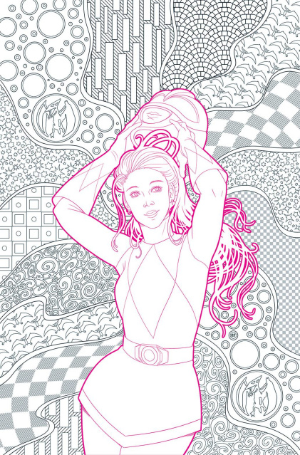 Mighty Morphin Power Rangers: Pink #1 (Unlock Coloring Book Cover)