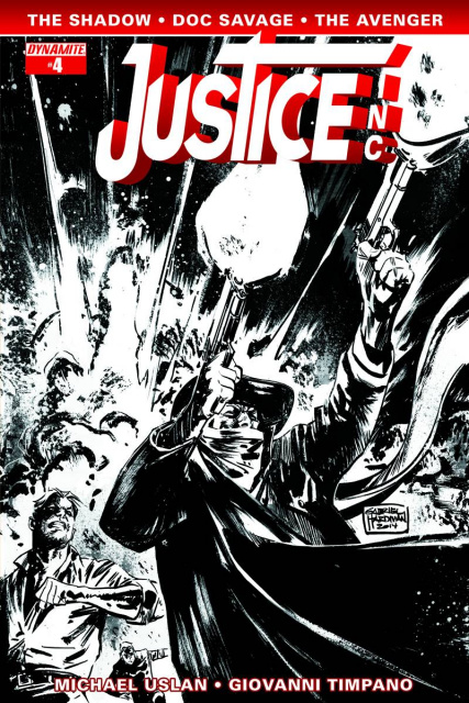Justice, Inc. #4 (10 Copy Hardman B&W Cover)