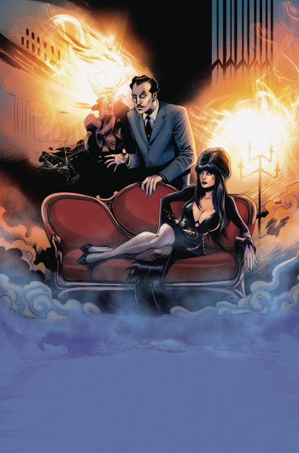 Elvira Meets Vincent Price #1 (Crowdfunder Virgin Holo Foil Cover)