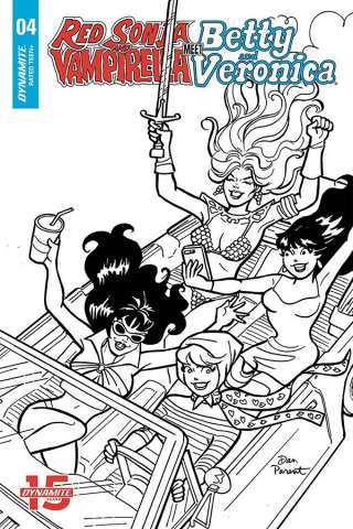 Red Sonja and Vampirella Meet Betty and Veronica #4 (10 Copy Parent B&W Cover)