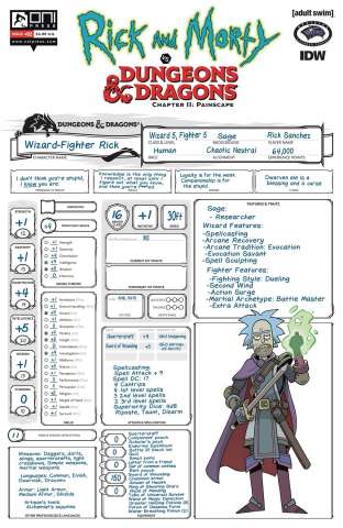 Rick and Morty vs. Dungeons & Dragons II: Painscape #2 (Look Character Sheet Cover)