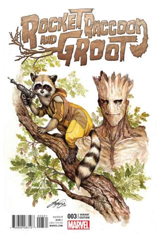 Rocket Raccoon and Groot #3 (Oum Cover)