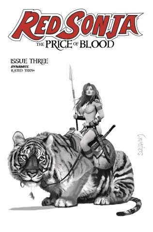 Red Sonja: The Price of Blood #3 (11 Copy Suydam B&W Cover)