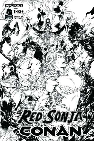 Red Sonja / Conan #3 (15 Copy Benes B&W Cover)