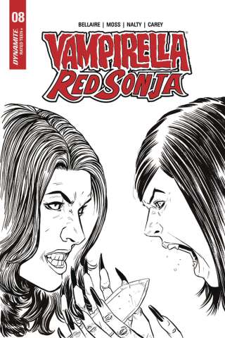 Vampirella / Red Sonja #8 (10 Copy Moss B&W Cover)