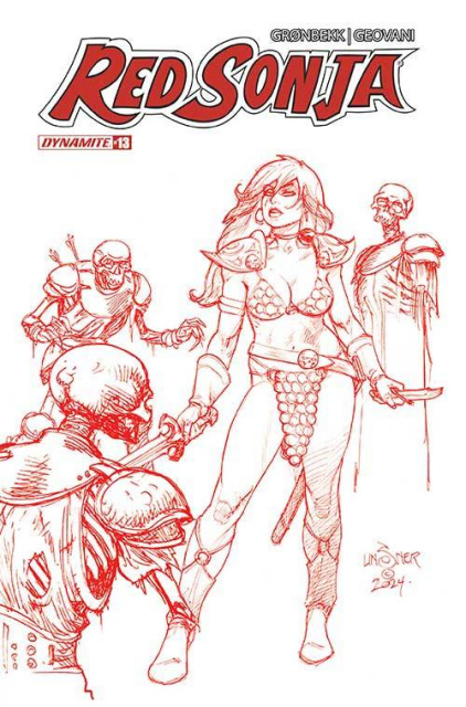 Red Sonja #13 (10 Copy Linsner Fiery Red Line Cover)