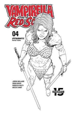 Vampirella / Red Sonja #2 (10 Copy Moss B&W Cover)
