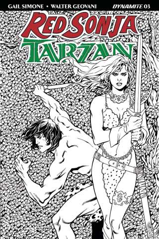 Red Sonja / Tarzan #3 (30 Copy Lopresti B&W Cover)