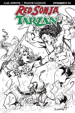 Red Sonja / Tarzan #3 (20 Copy Davila B&W Cover)