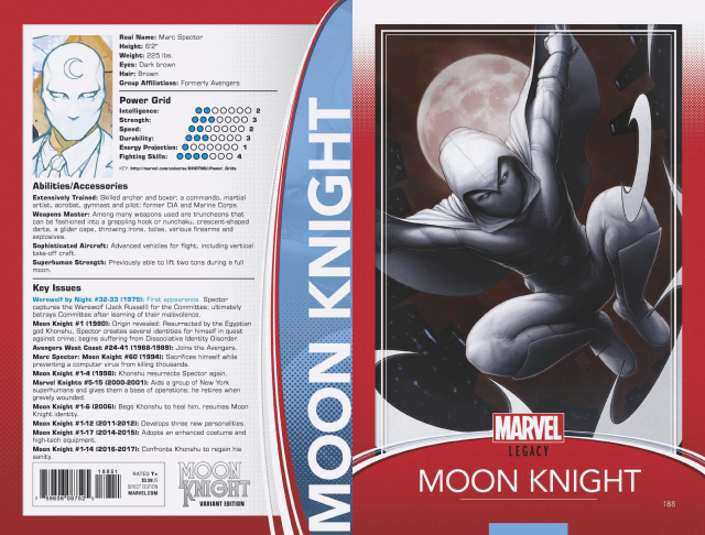 Moon Knight #188 (Christopher Trading Card Cover)