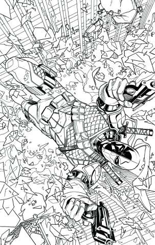 Deathstroke #14 (Adult Coloring Book Cover)