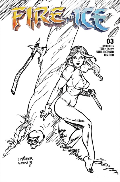 Fire and Ice #3 (10 Copy Linsner Line Art Cover)