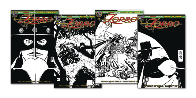 Zorro: Swords of Hell #1-4 (Toth Art Set)