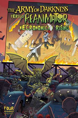 The Army of Darkness vs. Reanimator: Necronomicon Rising #4 (Fleecs Cover)
