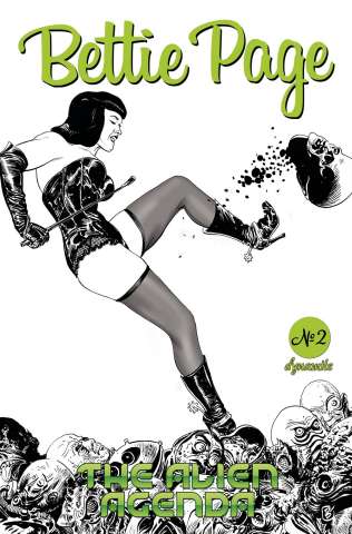 Bettie Page: The Alien Agenda #2 (10 Copy Broxton B&W Cover)