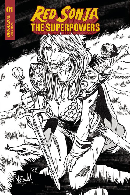 Red Sonja: The Superpowers #1 (15 Copy Federici Zombie B&W Cover)