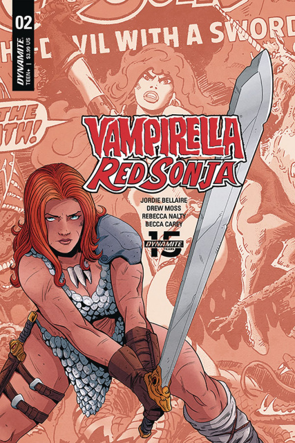 Vampirella / Red Sonja #2 (Moss Then & Now Cover)