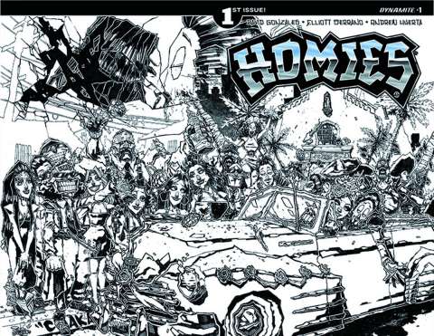 Homies #1 (15 Copy Huerta B&W Cover)