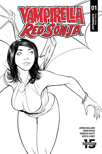 Vampirella / Red Sonja #1 (10 Copy Moss B&W Cover)