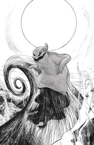 The Nightmare Before Christmas: The Battle for the Pumpkin King #3 (B&W Virgin Cover)