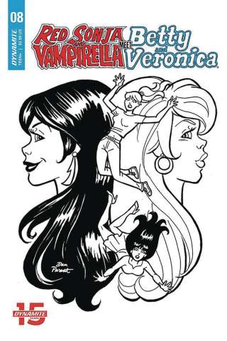 Red Sonja and Vampirella Meet Betty and Veronica #8 (10 Copy Parent B&W Cover)