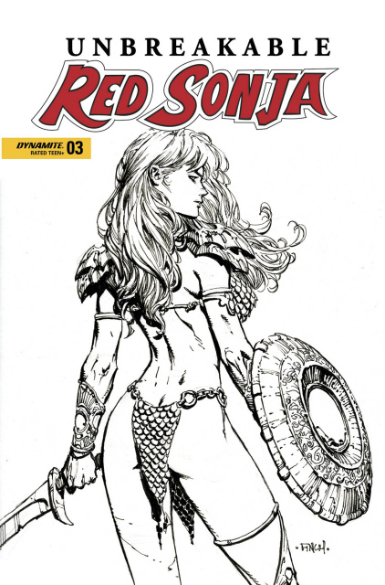 Unbreakable Red Sonja #3 (Finch B&W Cover)